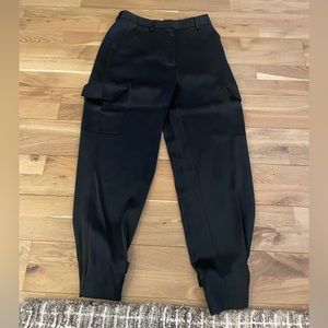 Aritzia Babaton Black Silk Moto Pants size 6